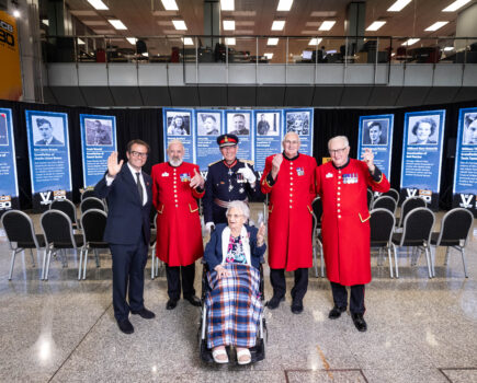JCB unveils wall of honour for family VE Day commeration