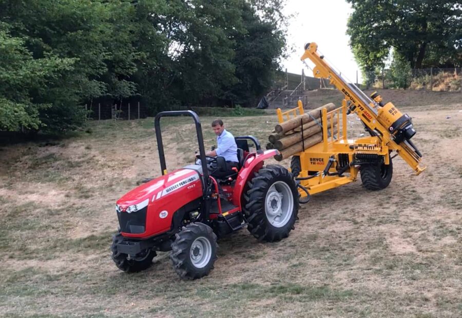 Trailed post driver brings hammer muscle to small or elderly tractors