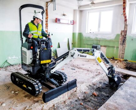 First battery driven, zero tail swing mini-excavator