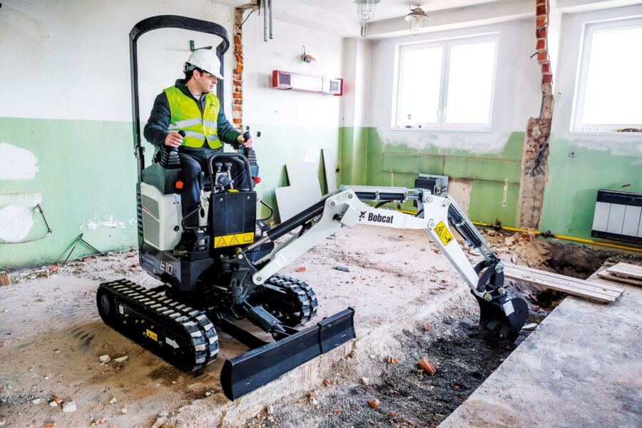 First battery driven, zero tail swing mini-excavator