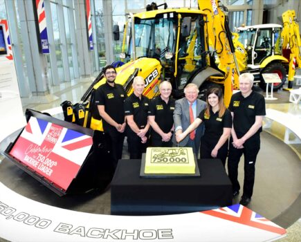 Historic day as 750,000th Backhoe rolls off JCB production line