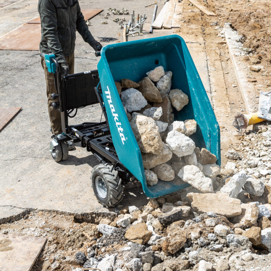 Load up with battery-powered wheelbarrow