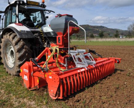 One-pass seeding on shallow/stony soils with rotavator/seeder combination