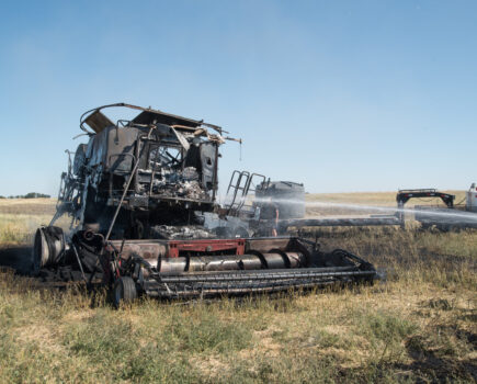 Combine harvester fire warning as temperatures soar